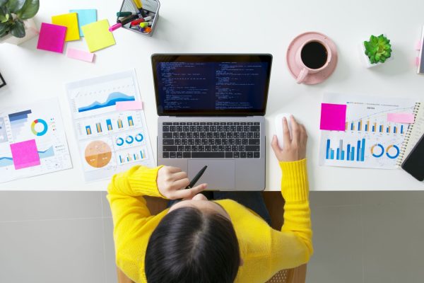 New,Possible,Digital,Transformation,Future,Workforce.,Above,Top,View,Desk