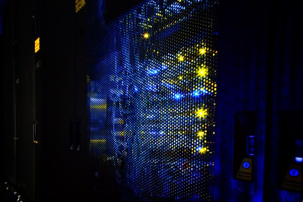 Luminous,Panel,Of,The,Mainframe,In,The,Dark