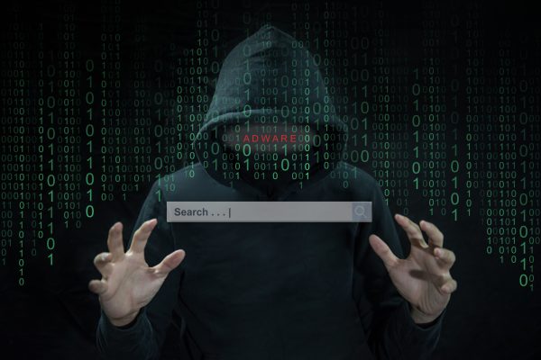 Hacker,Using,Adware,To,Hijack,Computer,Laptop,Control,Search,Engine