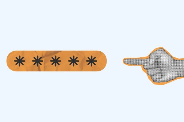 Halftone,Collage,,Strong,Password,Security,,Finger,Pointing,At,A,Password