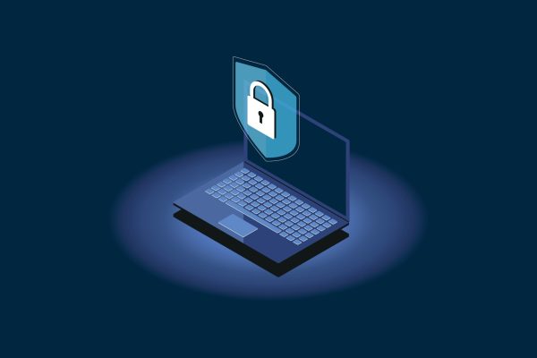 Cyber,Security,Or,Data,Protection,Icon,With,Laptop.