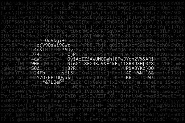 Many,Different,Letters,,Numbers,And,Special,Symbols,,And,Silhouette,Of