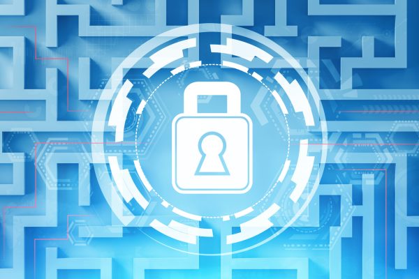Top,View,Of,White,Maze,With,Online,Security,Symbol,Inside