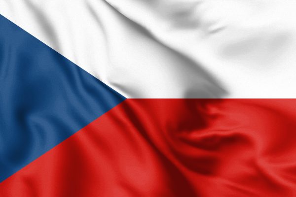 Czech,Republic,Flag,Blowing,In,The,Wind.,Background,Texture.,3d